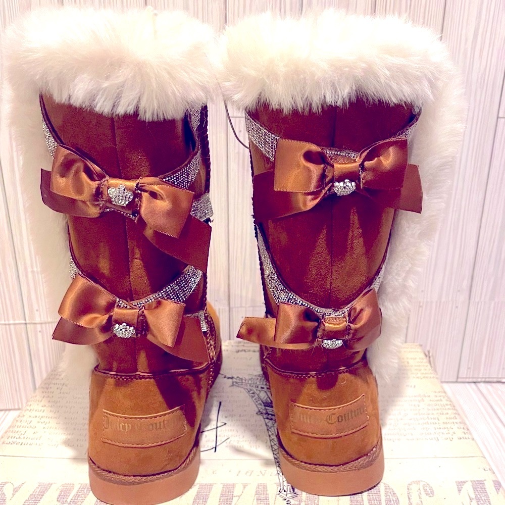 Juicy Couture Kaori chestnut brn Microsuede boots women’s size 7.5 New With Tsgs